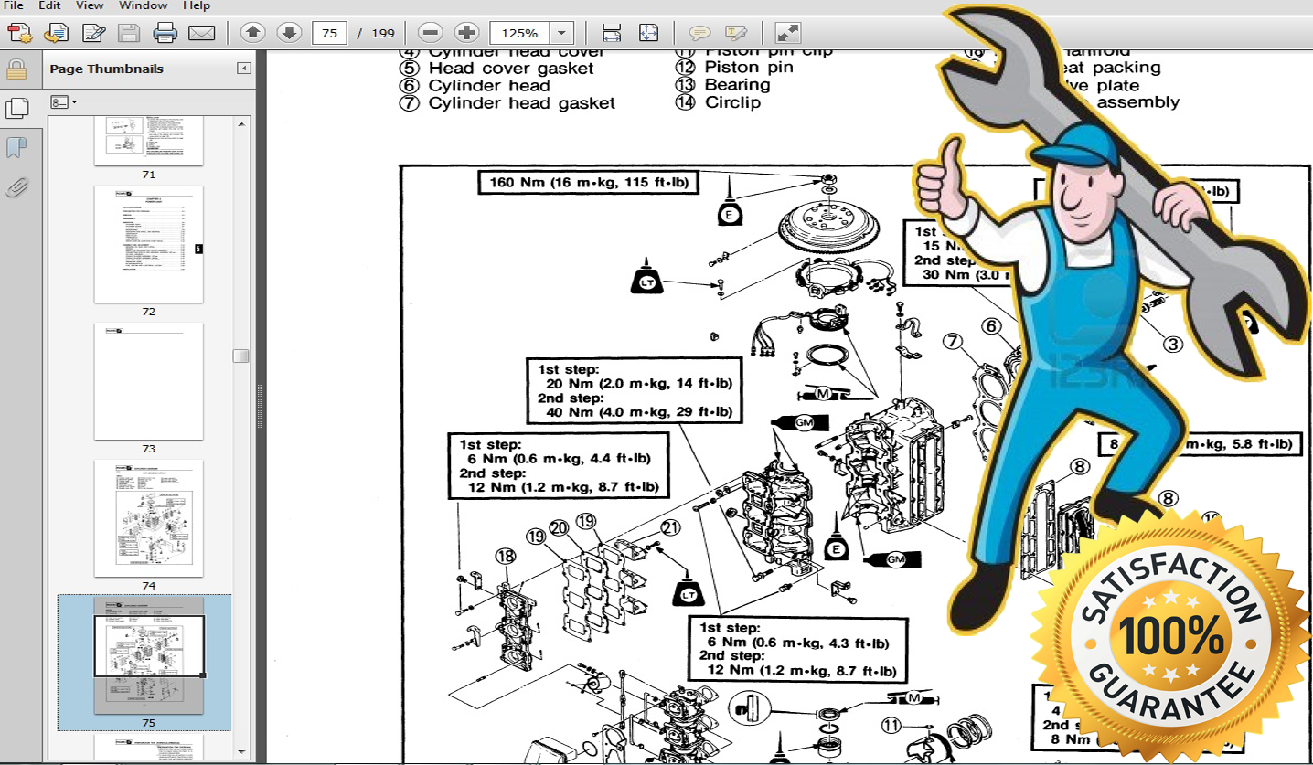 Thumbnail 2002 Yamaha VX225 HP outboard service repair manual