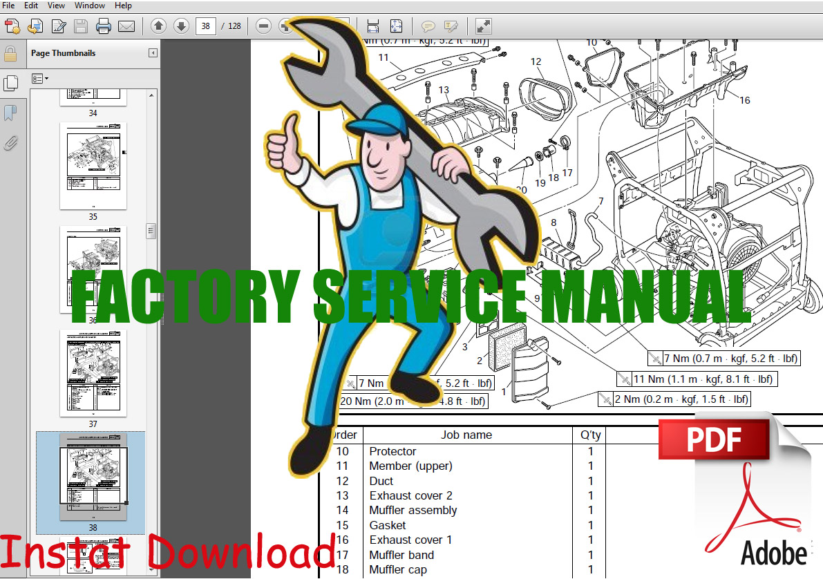 Thumbnail Yamaha EF4600 / EF5200 / EF6600 / YG5200 / YG6600 Generator Service Manual